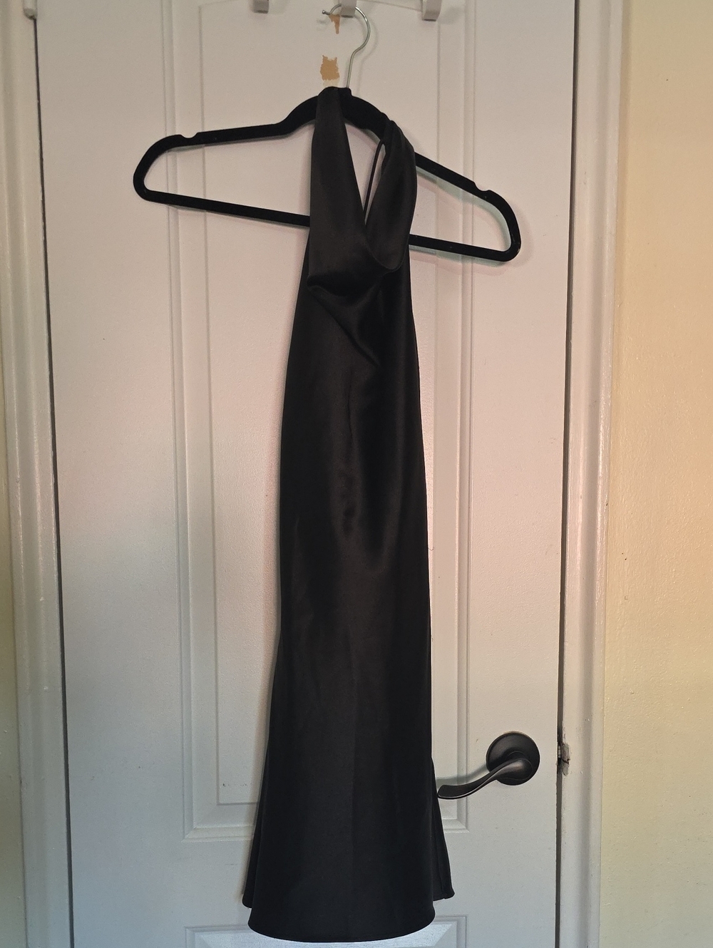 Zara Black Satin Halter Midi Dress